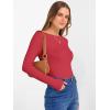 imageANRABESS Womens Boat Neck Long Sleeve Shirts Rib Knit Slim Fitting Tops Basic Tees 2025 Casual Comfy Fall Outfits ClothesBright Red
