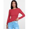 imageANRABESS Womens Boat Neck Long Sleeve Shirts Rib Knit Slim Fitting Tops Basic Tees 2025 Casual Comfy Fall Outfits ClothesBright Red