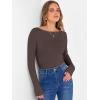 imageANRABESS Womens Boat Neck Long Sleeve Shirts Rib Knit Slim Fitting Tops Basic Tees 2025 Casual Comfy Fall Outfits ClothesBrownbeige