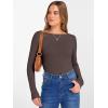 imageANRABESS Womens Boat Neck Long Sleeve Shirts Rib Knit Slim Fitting Tops Basic Tees 2025 Casual Comfy Fall Outfits ClothesBrownbeige