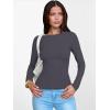 imageANRABESS Womens Boat Neck Long Sleeve Shirts Rib Knit Slim Fitting Tops Basic Tees 2025 Casual Comfy Fall Outfits ClothesDeep Grey