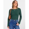 imageANRABESS Womens Boat Neck Long Sleeve Shirts Rib Knit Slim Fitting Tops Basic Tees 2025 Casual Comfy Fall Outfits ClothesForest Green
