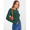 imageANRABESS Womens Boat Neck Long Sleeve Shirts Rib Knit Slim Fitting Tops Basic Tees 2025 Casual Comfy Fall Outfits ClothesForest Green