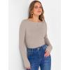 imageANRABESS Womens Boat Neck Long Sleeve Shirts Rib Knit Slim Fitting Tops Basic Tees 2025 Casual Comfy Fall Outfits ClothesKhaki