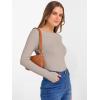 imageANRABESS Womens Boat Neck Long Sleeve Shirts Rib Knit Slim Fitting Tops Basic Tees 2025 Casual Comfy Fall Outfits ClothesKhaki