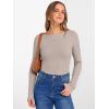 imageANRABESS Womens Boat Neck Long Sleeve Shirts Rib Knit Slim Fitting Tops Basic Tees 2025 Casual Comfy Fall Outfits ClothesKhaki