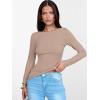 imageANRABESS Womens Boat Neck Long Sleeve Shirts Rib Knit Slim Fitting Tops Basic Tees 2025 Casual Comfy Fall Outfits ClothesLight Camel