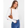 imageANRABESS Womens Boat Neck Long Sleeve Shirts Rib Knit Slim Fitting Tops Basic Tees 2025 Casual Comfy Fall Outfits ClothesWhite