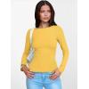 imageANRABESS Womens Boat Neck Long Sleeve Shirts Rib Knit Slim Fitting Tops Basic Tees 2025 Casual Comfy Fall Outfits ClothesYellow