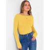 imageANRABESS Womens Boat Neck Long Sleeve Shirts Rib Knit Slim Fitting Tops Basic Tees 2025 Casual Comfy Fall Outfits ClothesYellow
