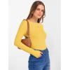 imageANRABESS Womens Boat Neck Long Sleeve Shirts Rib Knit Slim Fitting Tops Basic Tees 2025 Casual Comfy Fall Outfits ClothesYellow
