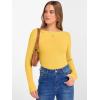 imageANRABESS Womens Boat Neck Long Sleeve Shirts Rib Knit Slim Fitting Tops Basic Tees 2025 Casual Comfy Fall Outfits ClothesYellow