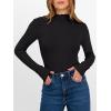 imageANRABESS Womens Lettuce Trim Mock Neck Long Sleeve Tops 2025 Casual Dressy Ribbed Knit Slim Fit Tee Shirt Fall Layer OutfitsBlack