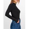 imageANRABESS Womens Lettuce Trim Mock Neck Long Sleeve Tops 2025 Casual Dressy Ribbed Knit Slim Fit Tee Shirt Fall Layer OutfitsBlack