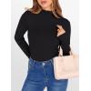imageANRABESS Womens Lettuce Trim Mock Neck Long Sleeve Tops 2025 Casual Dressy Ribbed Knit Slim Fit Tee Shirt Fall Layer OutfitsBlack