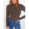 imageANRABESS Womens Lettuce Trim Mock Neck Long Sleeve Tops 2025 Casual Dressy Ribbed Knit Slim Fit Tee Shirt Fall Layer OutfitsCoffee