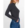 imageANRABESS Womens Lettuce Trim Mock Neck Long Sleeve Tops 2025 Casual Dressy Ribbed Knit Slim Fit Tee Shirt Fall Layer OutfitsDeep Grey