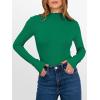 imageANRABESS Womens Lettuce Trim Mock Neck Long Sleeve Tops 2025 Casual Dressy Ribbed Knit Slim Fit Tee Shirt Fall Layer OutfitsGreen