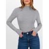imageANRABESS Womens Lettuce Trim Mock Neck Long Sleeve Tops 2025 Casual Dressy Ribbed Knit Slim Fit Tee Shirt Fall Layer OutfitsGrey