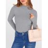 imageANRABESS Womens Lettuce Trim Mock Neck Long Sleeve Tops 2025 Casual Dressy Ribbed Knit Slim Fit Tee Shirt Fall Layer OutfitsGrey