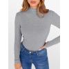 imageANRABESS Womens Lettuce Trim Mock Neck Long Sleeve Tops 2025 Casual Dressy Ribbed Knit Slim Fit Tee Shirt Fall Layer OutfitsGrey