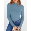 imageANRABESS Womens Lettuce Trim Mock Neck Long Sleeve Tops 2025 Casual Dressy Ribbed Knit Slim Fit Tee Shirt Fall Layer OutfitsGrey Blue