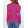 imageANRABESS Womens Lettuce Trim Mock Neck Long Sleeve Tops 2025 Casual Dressy Ribbed Knit Slim Fit Tee Shirt Fall Layer OutfitsHot Pink