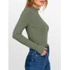 imageANRABESS Womens Lettuce Trim Mock Neck Long Sleeve Tops 2025 Casual Dressy Ribbed Knit Slim Fit Tee Shirt Fall Layer OutfitsSage Green