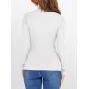 imageANRABESS Womens Lettuce Trim Mock Neck Long Sleeve Tops 2025 Casual Dressy Ribbed Knit Slim Fit Tee Shirt Fall Layer OutfitsWhite