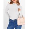 imageANRABESS Womens Lettuce Trim Mock Neck Long Sleeve Tops 2025 Casual Dressy Ribbed Knit Slim Fit Tee Shirt Fall Layer OutfitsWhite