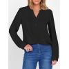 imageANRABESS Womens Long Sleeve Shirts 2025 Fall Henley Business Dressy Casual Tops V Neck Button Down TShirts Work BlousesBlack