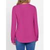 imageANRABESS Womens Long Sleeve Shirts 2025 Fall Henley Business Dressy Casual Tops V Neck Button Down TShirts Work BlousesHot Pink