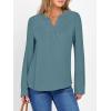 imageANRABESS Womens Long Sleeve Shirts 2025 Fall Henley Business Dressy Casual Tops V Neck Button Down TShirts Work BlousesLake