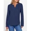 imageANRABESS Womens Long Sleeve Shirts 2025 Fall Henley Business Dressy Casual Tops V Neck Button Down TShirts Work BlousesNavy Blue