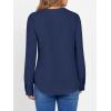 imageANRABESS Womens Long Sleeve Shirts 2025 Fall Henley Business Dressy Casual Tops V Neck Button Down TShirts Work BlousesNavy Blue
