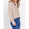 imageANRABESS Womens Long Sleeve Shirts 2025 Fall Henley Business Dressy Casual Tops V Neck Button Down TShirts Work BlousesParchment