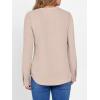 imageANRABESS Womens Long Sleeve Shirts 2025 Fall Henley Business Dressy Casual Tops V Neck Button Down TShirts Work BlousesParchment