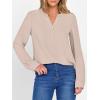 imageANRABESS Womens Long Sleeve Shirts 2025 Fall Henley Business Dressy Casual Tops V Neck Button Down TShirts Work BlousesParchment