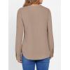 imageANRABESS Womens Long Sleeve Shirts 2025 Fall Henley Business Dressy Casual Tops V Neck Button Down TShirts Work BlousesYellow Khaki