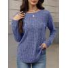 imageANRABESS Womens Long Sleeve Shirts 2025 Fall Lightweight Sweater Tunic Tops Crewneck Casual Loose Fit Work Travel OutfitsBlue