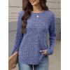 imageANRABESS Womens Long Sleeve Shirts 2025 Fall Lightweight Sweater Tunic Tops Crewneck Casual Loose Fit Work Travel OutfitsBlue