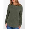 imageANRABESS Womens Long Sleeve Shirts 2025 Fall Lightweight Sweater Tunic Tops Crewneck Casual Loose Fit Work Travel OutfitsDeep Green