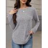 imageANRABESS Womens Long Sleeve Shirts 2025 Fall Lightweight Sweater Tunic Tops Crewneck Casual Loose Fit Work Travel OutfitsGrey