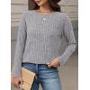 imageANRABESS Womens Long Sleeve Shirts 2025 Fall Lightweight Sweater Tunic Tops Crewneck Casual Loose Fit Work Travel OutfitsGrey