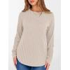 imageANRABESS Womens Long Sleeve Shirts 2025 Fall Lightweight Sweater Tunic Tops Crewneck Casual Loose Fit Work Travel OutfitsLight Khaki