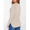 imageANRABESS Womens Long Sleeve Shirts 2025 Fall Lightweight Sweater Tunic Tops Crewneck Casual Loose Fit Work Travel OutfitsLight Khaki