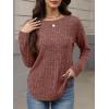 imageANRABESS Womens Long Sleeve Shirts 2025 Fall Lightweight Sweater Tunic Tops Crewneck Casual Loose Fit Work Travel OutfitsRust Orange