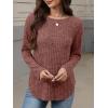imageANRABESS Womens Long Sleeve Shirts 2025 Fall Lightweight Sweater Tunic Tops Crewneck Casual Loose Fit Work Travel OutfitsRust Orange
