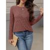 imageANRABESS Womens Long Sleeve Shirts 2025 Fall Lightweight Sweater Tunic Tops Crewneck Casual Loose Fit Work Travel OutfitsRust Orange