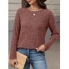 imageANRABESS Womens Long Sleeve Shirts 2025 Fall Lightweight Sweater Tunic Tops Crewneck Casual Loose Fit Work Travel OutfitsRust Orange